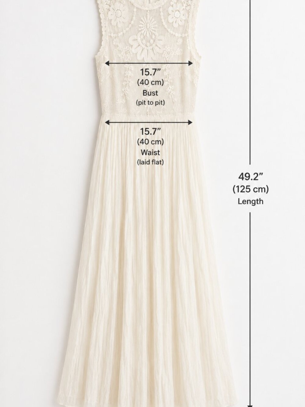 Zara 100% Cotton Ivory Crochet Lace Boho Maxi Dress Runs Small Tagged L Fits M - Picture 4 of 7